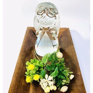 Viking Glass Satin Glass Angel Christmas 7.5" Heavy Bookend Paperweight